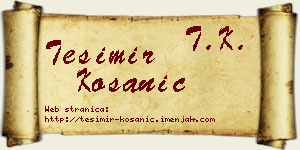Tešimir Kosanić vizit kartica